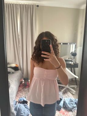 Strapless Pink babydoll Women's Top